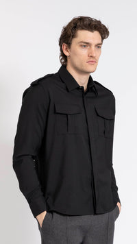 AMI PARIS BLACK MILITARY SHIRT