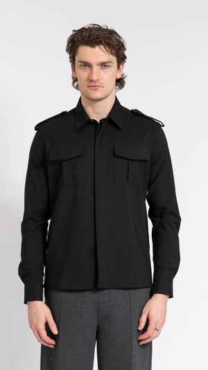 AMI PARIS BLACK MILITARY SHIRT