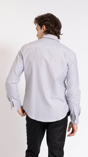 AMI PARIS BLACK & WHITE "AMI DE COEUR" STRIPED SHIRT