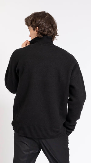 AMI PARIS BLACK "AMI DE COEUR" TURTLENECK