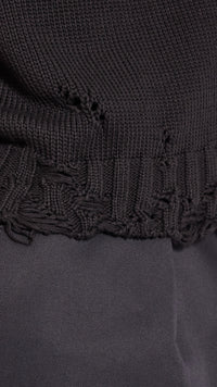 MARNI BLACK TWISTED DECONSTRUCTED POLO SHIRT
