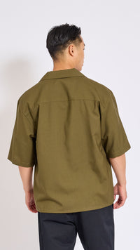 MARNI DEEP SAGE TROPICAL WOOL POCKET SHIRT