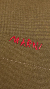 MARNI DEEP SAGE TROPICAL WOOL POCKET SHIRT