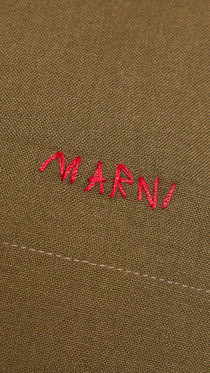 MARNI DEEP SAGE TROPICAL WOOL POCKET SHIRT