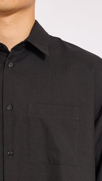 MARNI BLACK TROPICAL WOOL LONG SLEEVE SHIRT