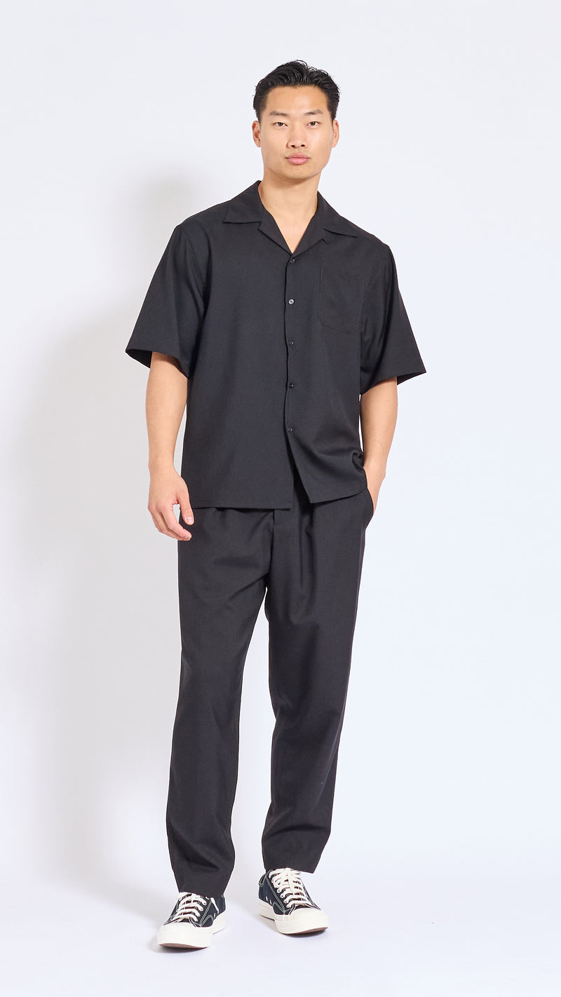 MARNI BLACK TROPICAL WOOL POCKET SHIRT