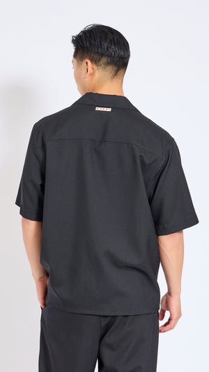 MARNI BLACK TROPICAL WOOL POCKET SHIRT