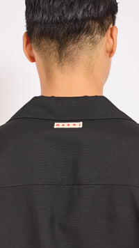 MARNI BLACK TROPICAL WOOL POCKET SHIRT