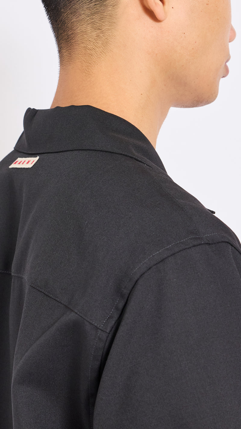 MARNI BLACK TROPICAL WOOL POCKET SHIRT