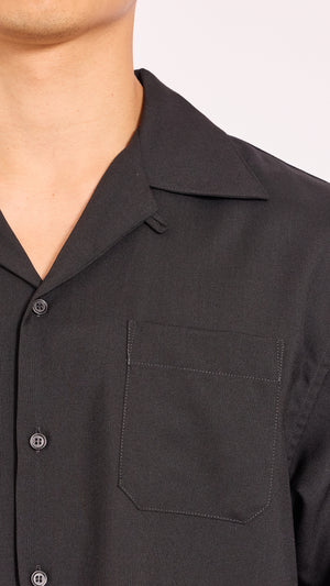 MARNI BLACK TROPICAL WOOL POCKET SHIRT