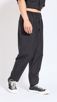 MARNI BLACK TROPICAL WOOL ELASTIC WAIST PANTS