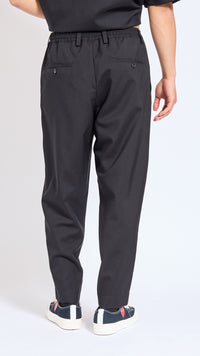 MARNI BLACK TROPICAL WOOL ELASTIC WAIST PANTS