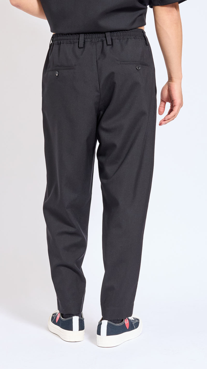 MARNI BLACK TROPICAL WOOL ELASTIC WAIST PANTS