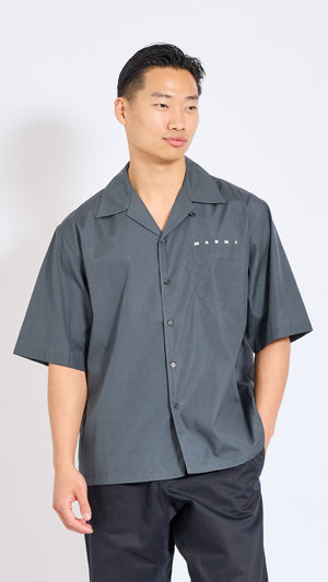 MARNI DARK ASH PEAKABOO LOGO SHIRT