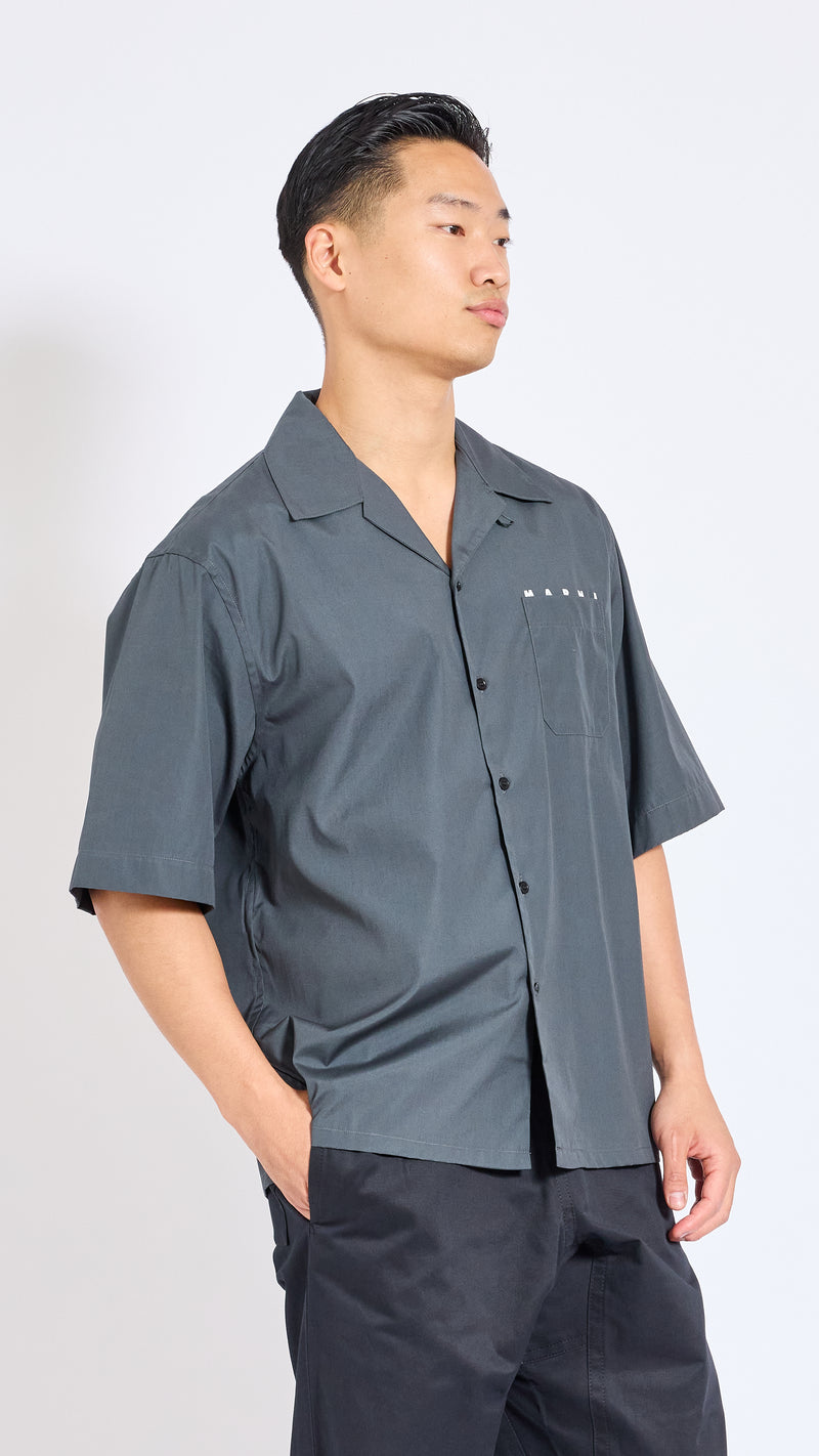 MARNI DARK ASH PEAKABOO LOGO SHIRT