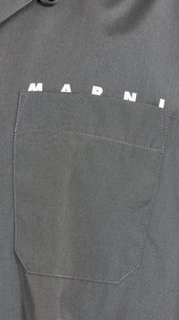 MARNI DARK ASH PEAKABOO LOGO SHIRT