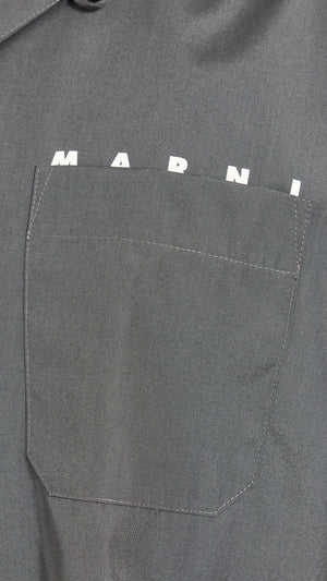 MARNI DARK ASH PEAKABOO LOGO SHIRT
