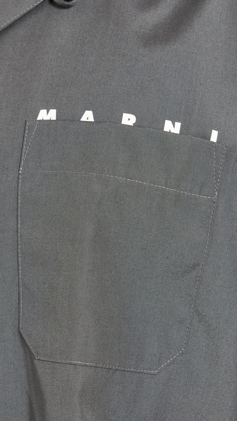MARNI DARK ASH PEAKABOO LOGO SHIRT