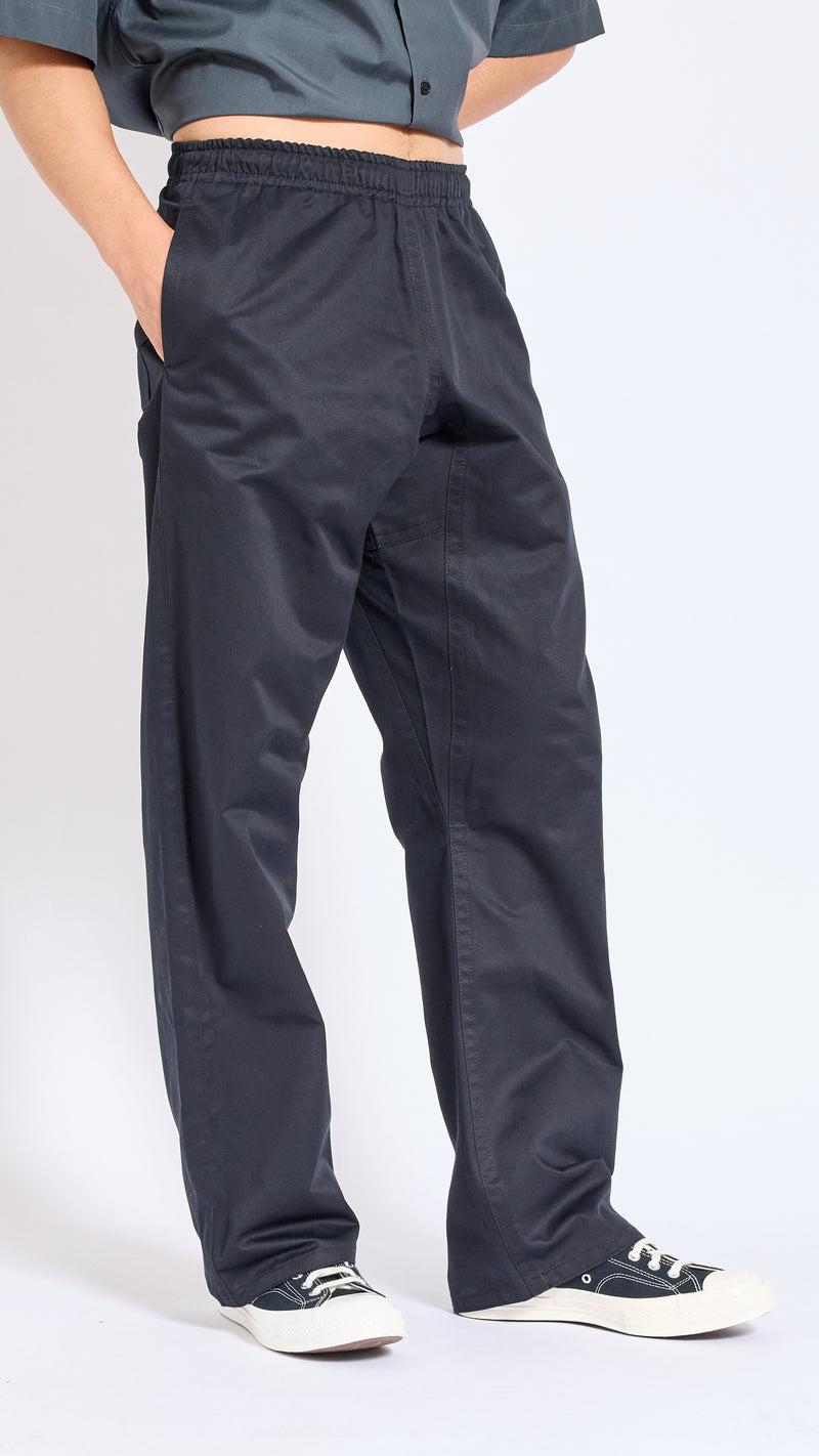 MARNI BLACK COTTON GABERDINE STRAIGHT LEG PANTS