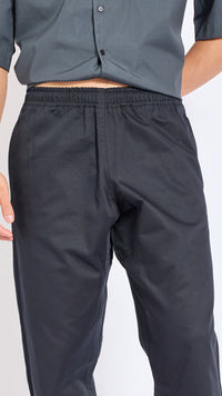 MARNI BLACK COTTON GABERDINE STRAIGHT LEG PANTS