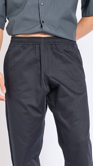 MARNI BLACK COTTON GABERDINE STRAIGHT LEG PANTS