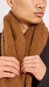 MARNI BROWN BRUSHED ALPACA SCARF