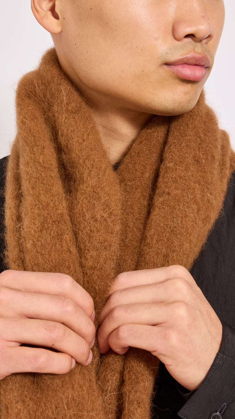 MARNI BROWN BRUSHED ALPACA SCARF