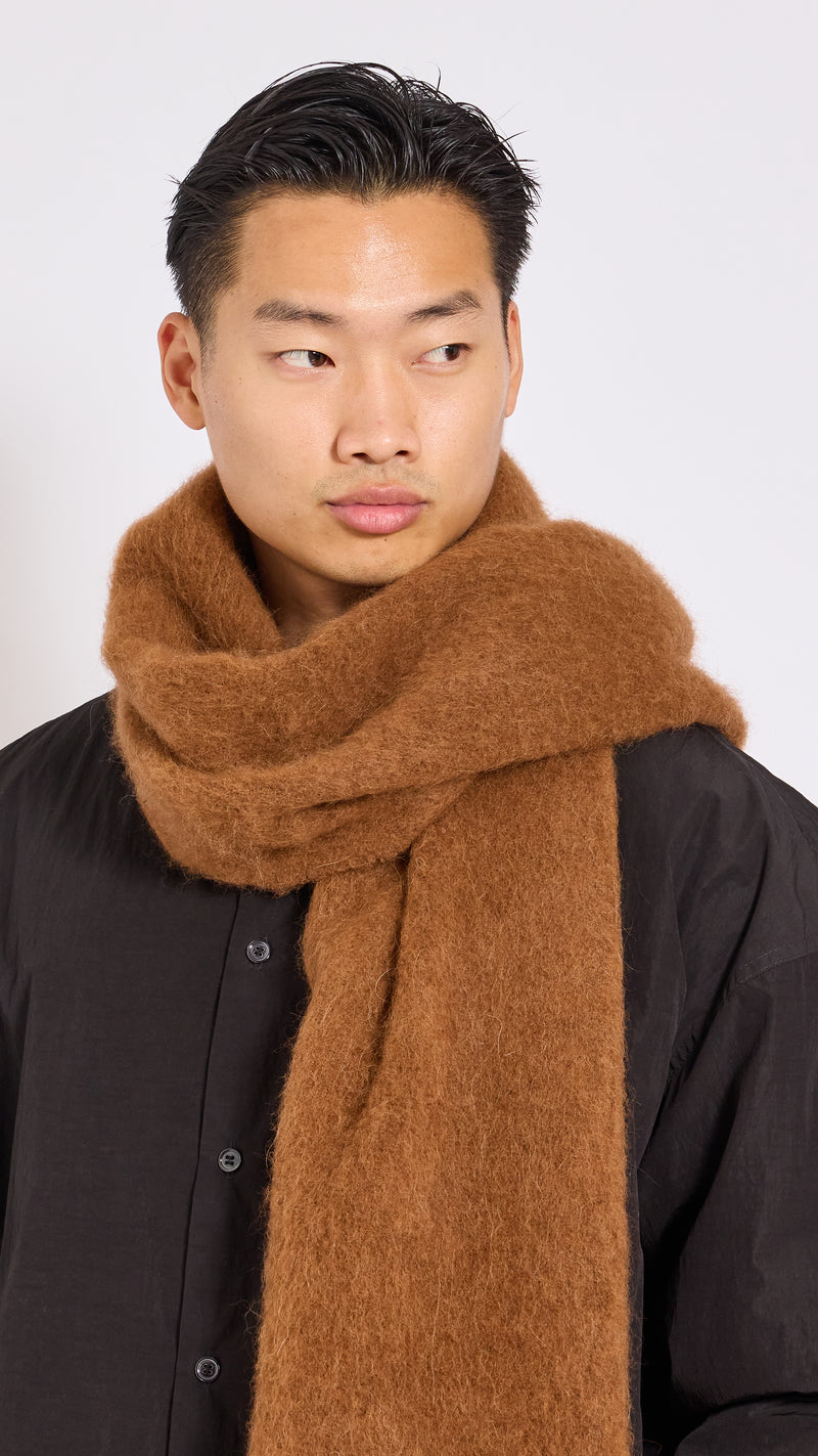 MARNI BROWN BRUSHED ALPACA SCARF