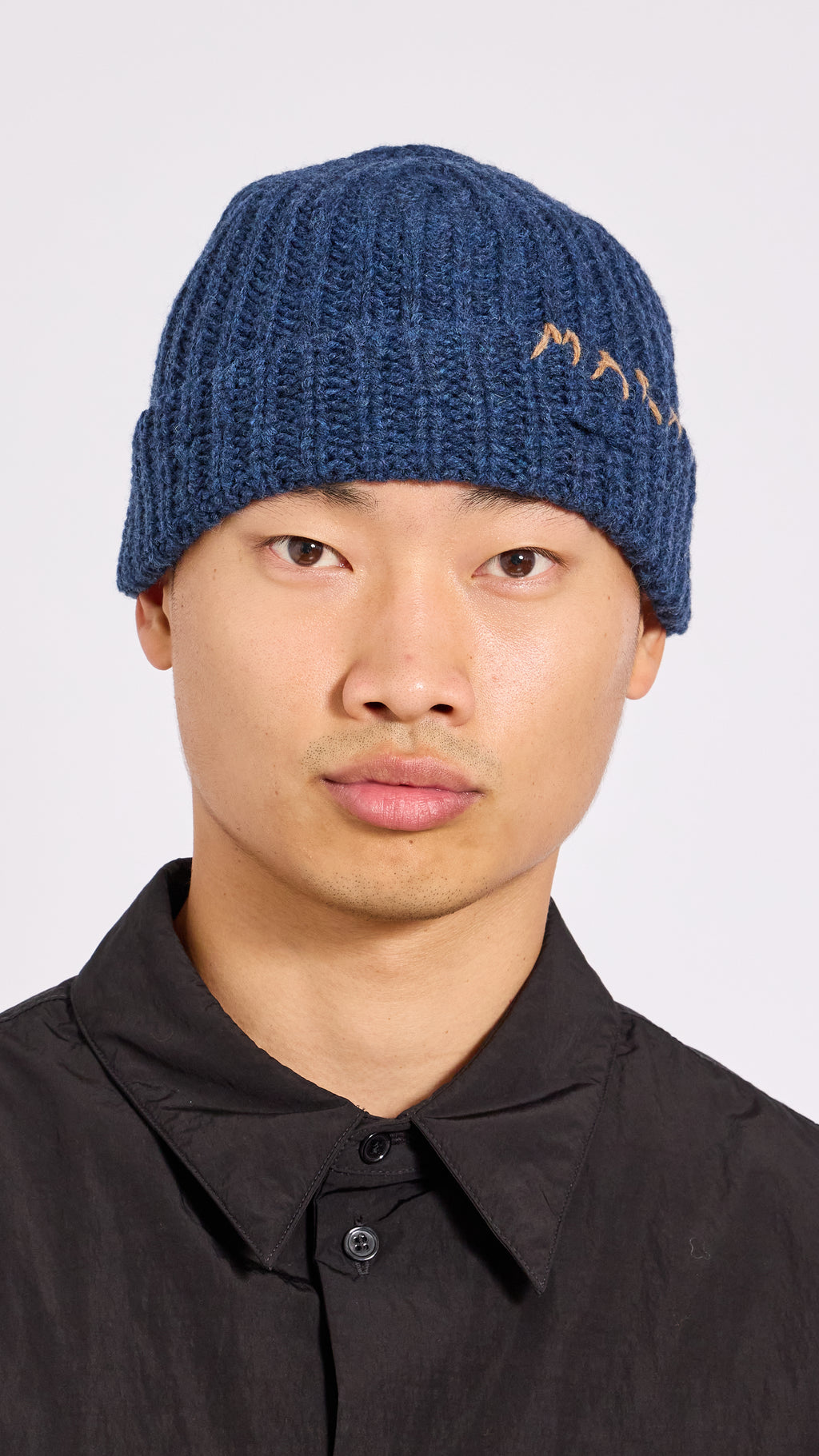 MARNI DEEP BLUE LOGO BEENIE