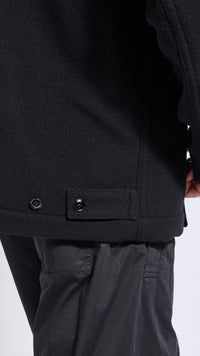 LEMAIRE BLACK WOOK BOXY PEACOAT