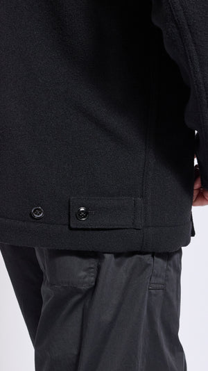 LEMAIRE BLACK WOOK BOXY PEACOAT