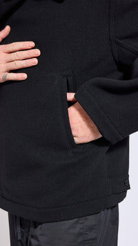 LEMAIRE BLACK WOOK BOXY PEACOAT