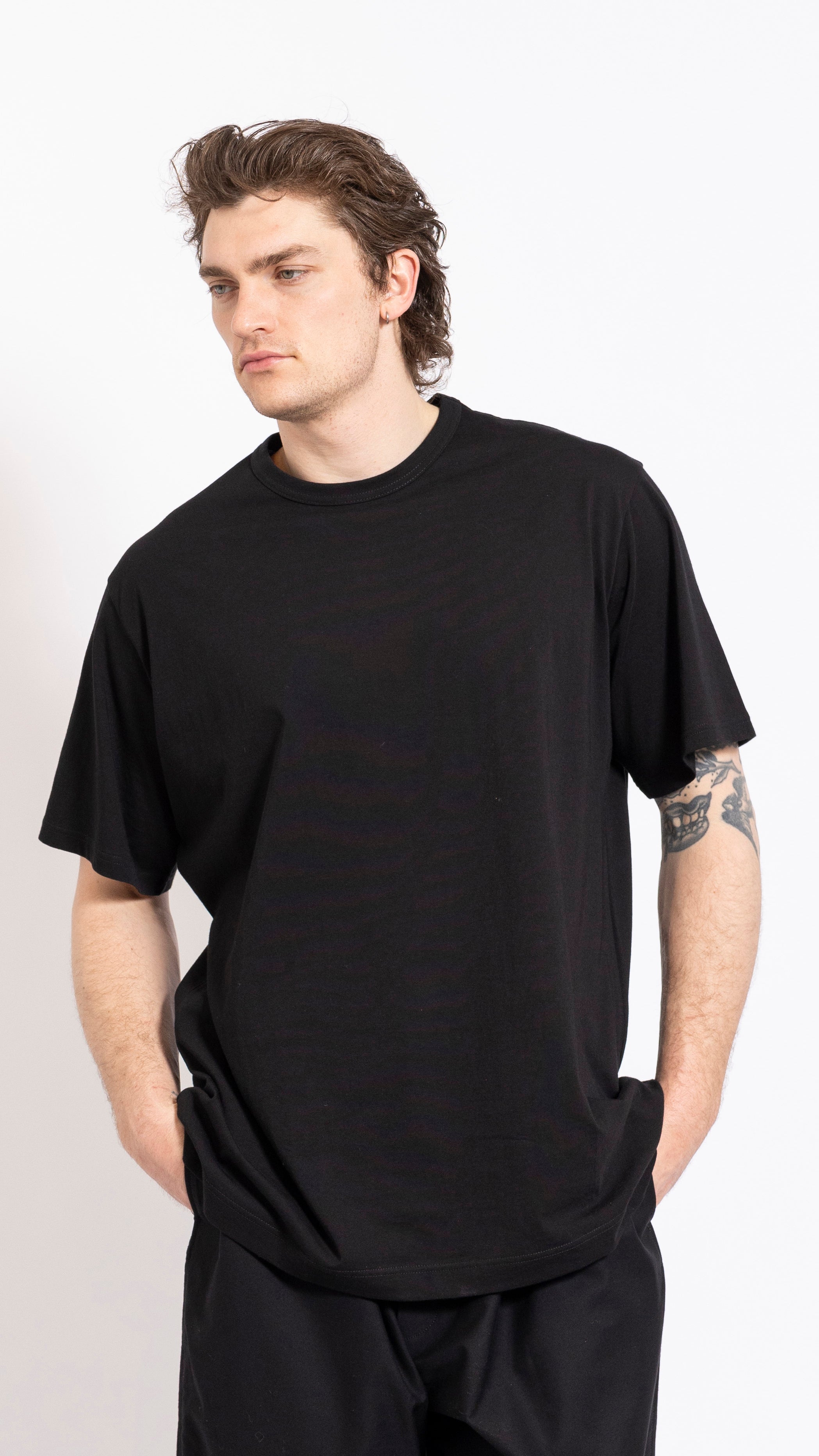 yamamotoyama COTTON JERSEY ANIMAL PRINT ROUND NECK HALF SLEEVE T(S Grey