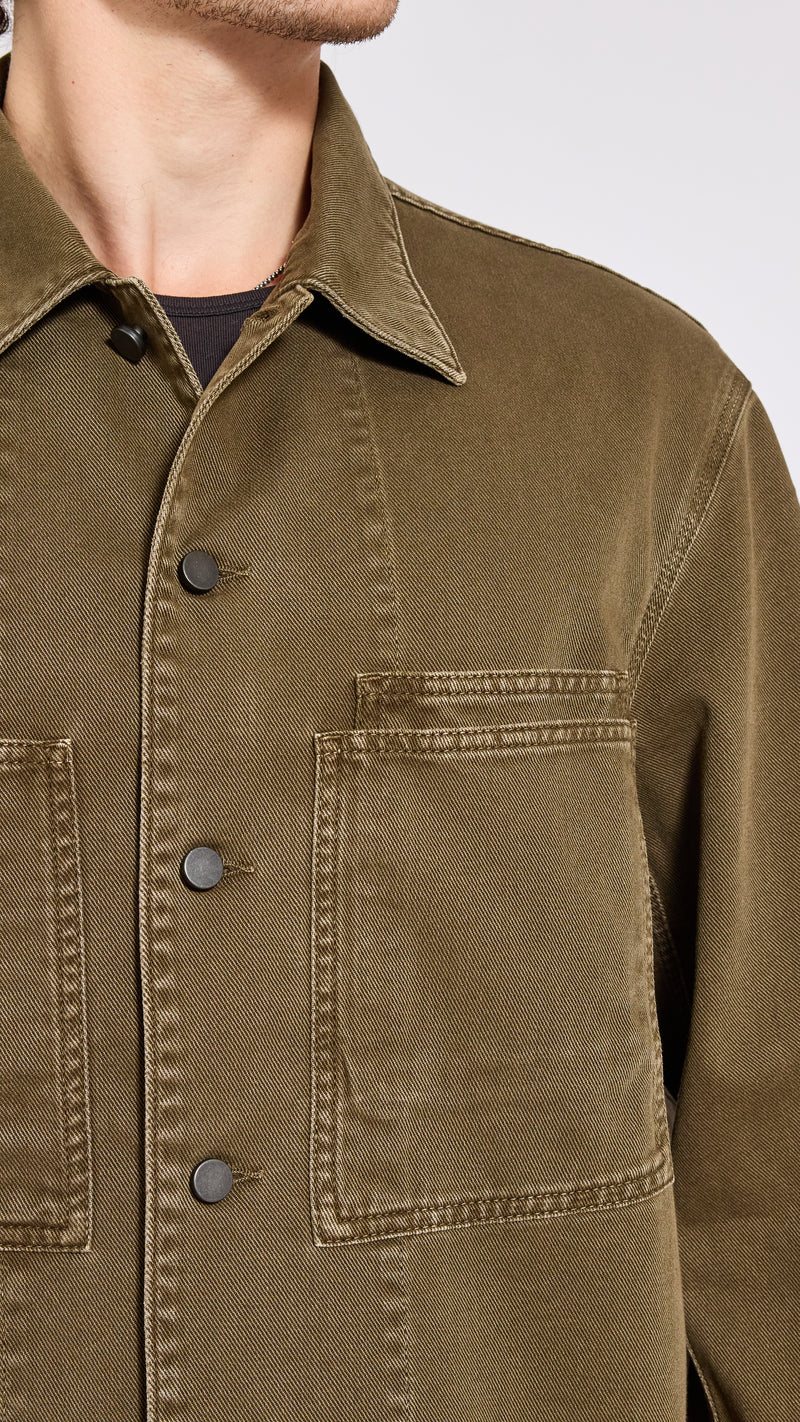 LEMAIRE MOSS GREEN WORKWEAR DENIM OVERSHIRT