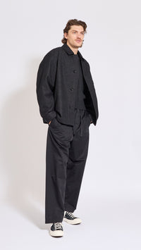 LEMAIRE GRAY WOOL OUTERSHIRT