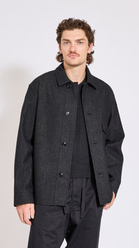 LEMAIRE GRAY WOOL OUTERSHIRT