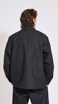 LEMAIRE GRAY WOOL OUTERSHIRT