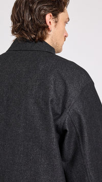 LEMAIRE GRAY WOOL OUTERSHIRT