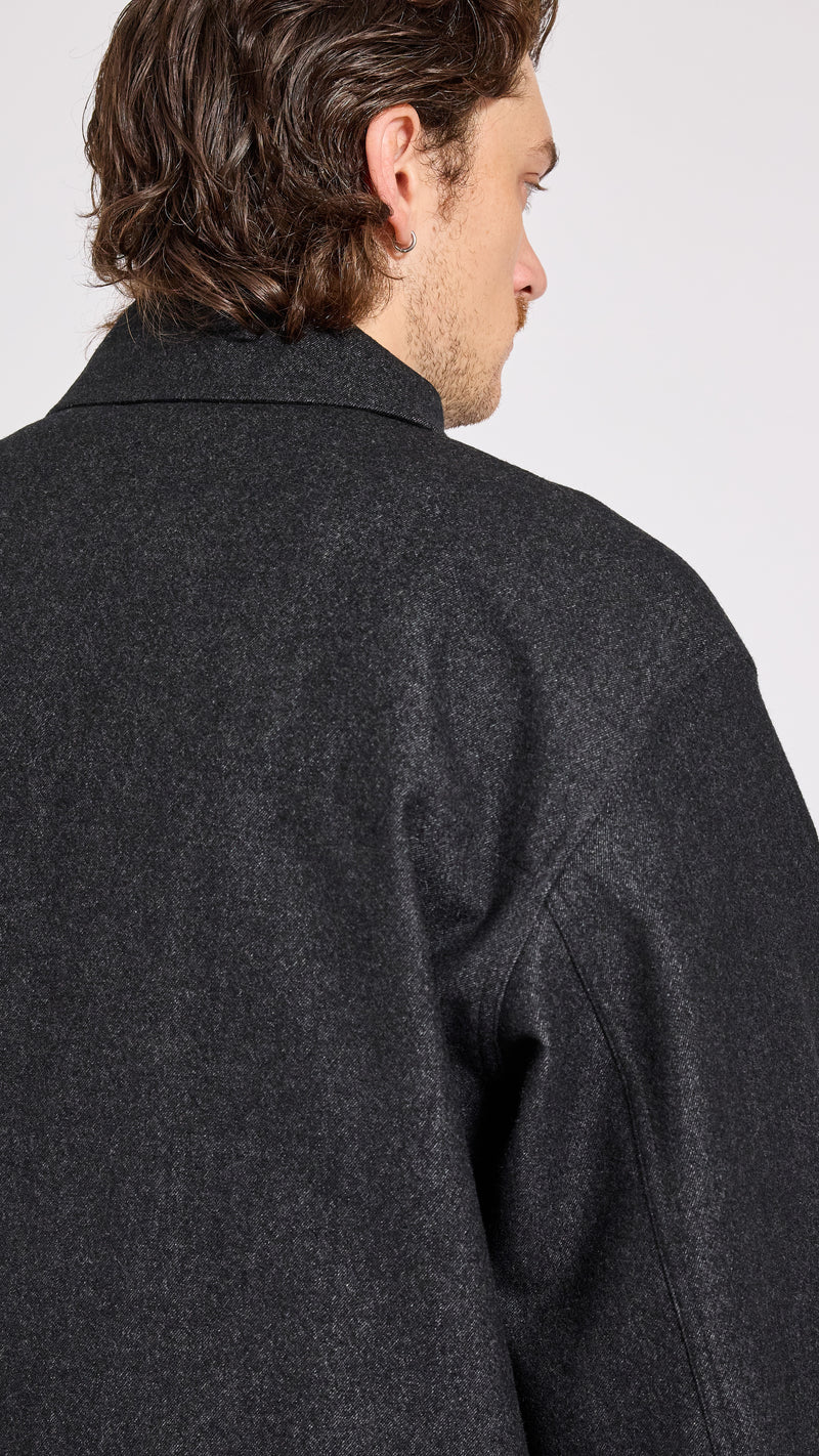 LEMAIRE GRAY WOOL OUTERSHIRT