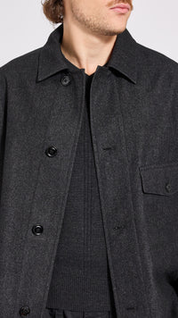 LEMAIRE GRAY WOOL OUTERSHIRT