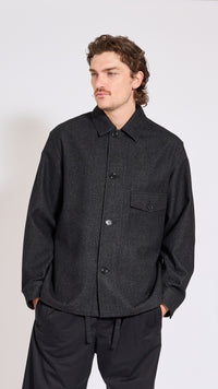 LEMAIRE GRAY WOOL OUTERSHIRT