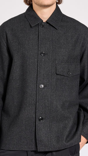 LEMAIRE GRAY WOOL OUTERSHIRT