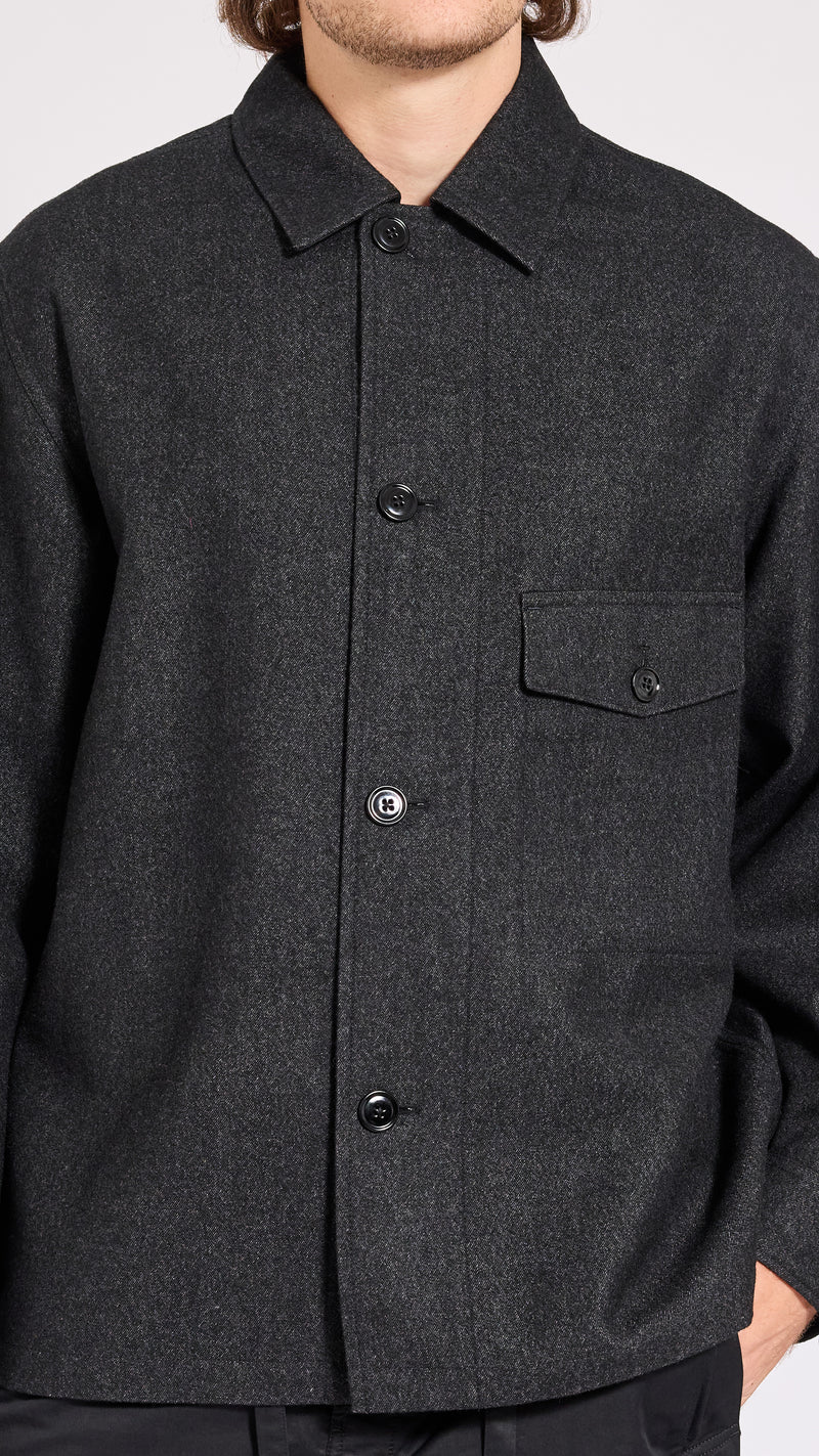 LEMAIRE GRAY WOOL OUTERSHIRT