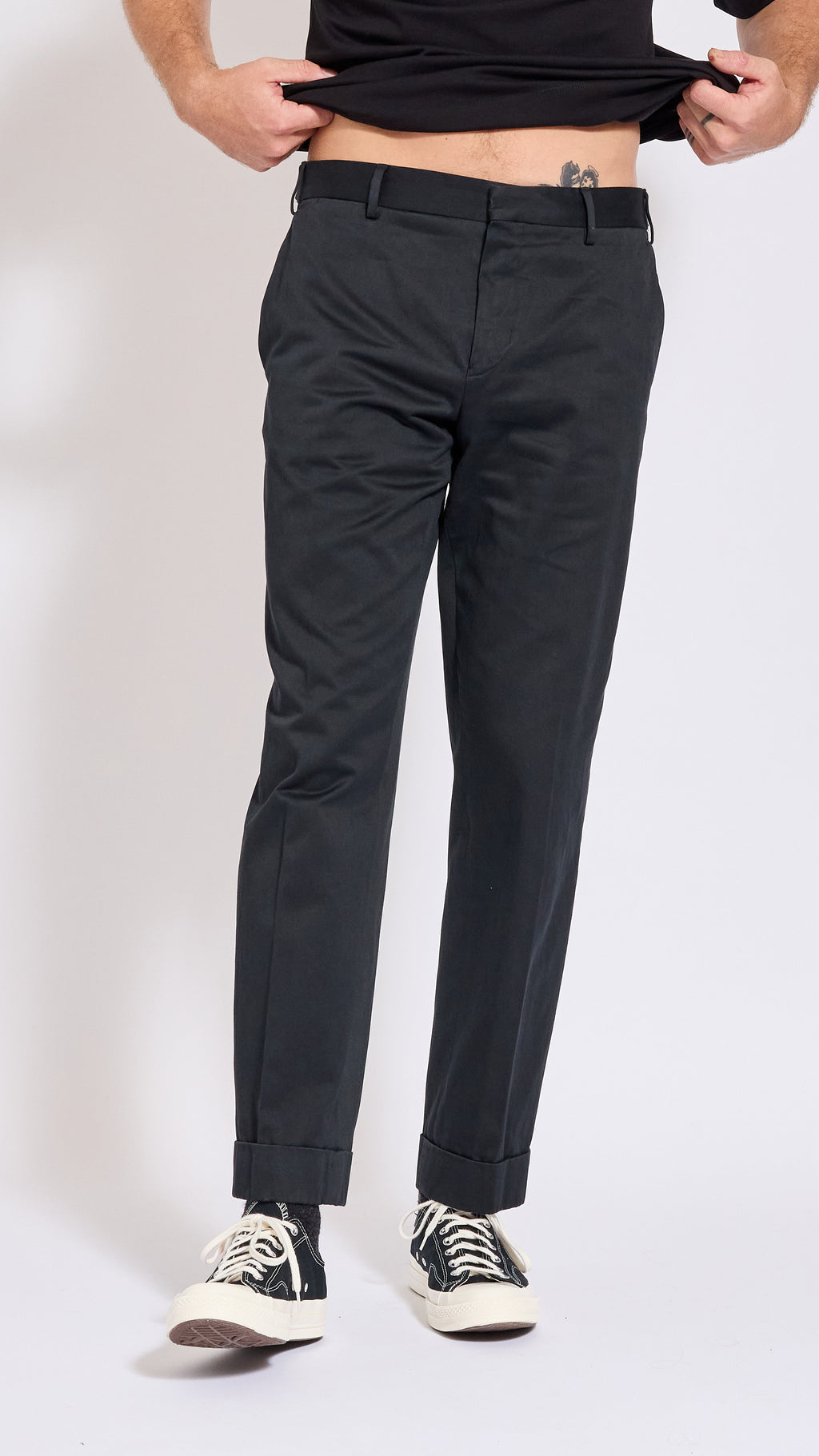 DRIES VAN NOTEN BLACK PHILIP CUFFED PANTS