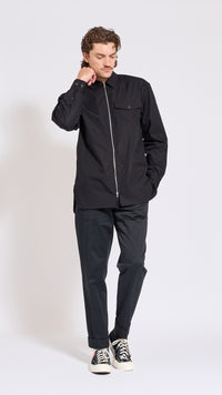 DRIES VAN NOTEN BLACK ZIP CROOMSON SHIRT
