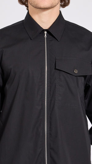 DRIES VAN NOTEN BLACK ZIP CROOMSON SHIRT