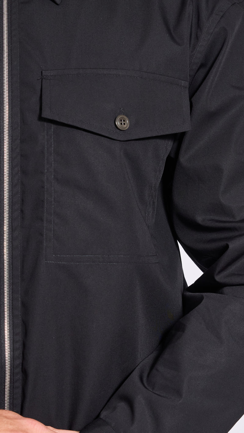DRIES VAN NOTEN BLACK ZIP CROOMSON SHIRT