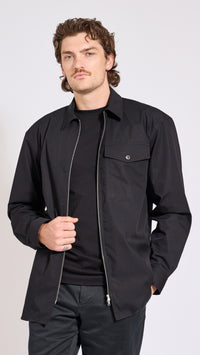 DRIES VAN NOTEN BLACK ZIP CROOMSON SHIRT