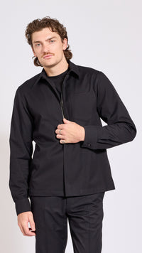 DRIES VAN NOTEN BLACK ZIP CORRAN SHIRT