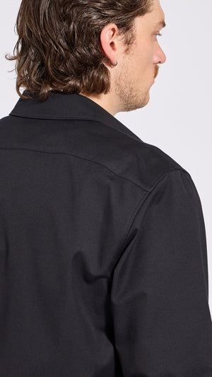 DRIES VAN NOTEN BLACK ZIP CORRAN SHIRT